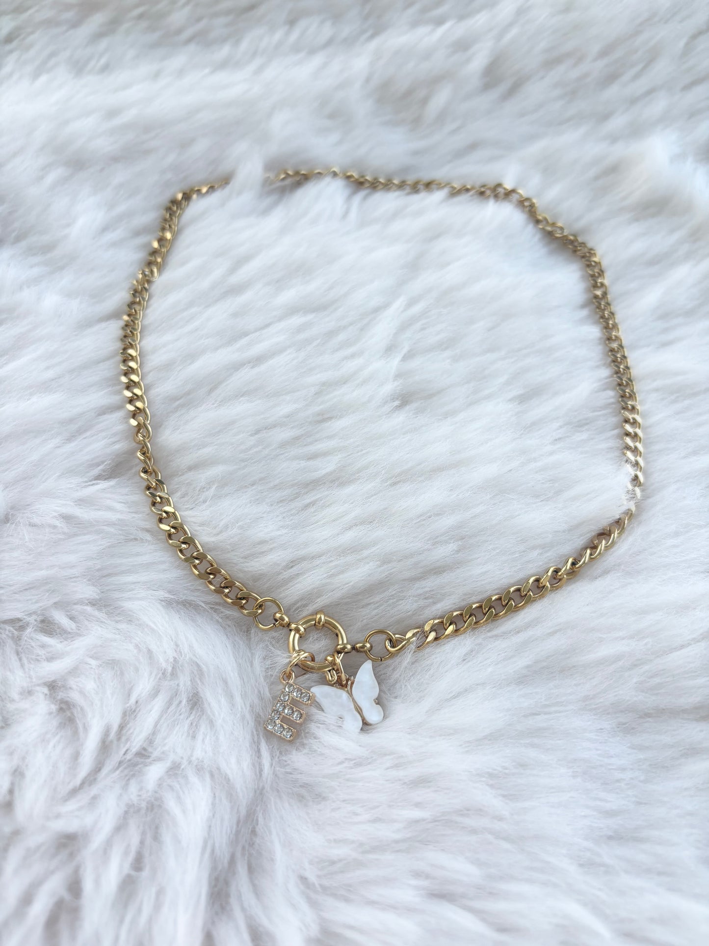 Éléna - Duo bracelet et collier avec pendentifs lettre personnalisable