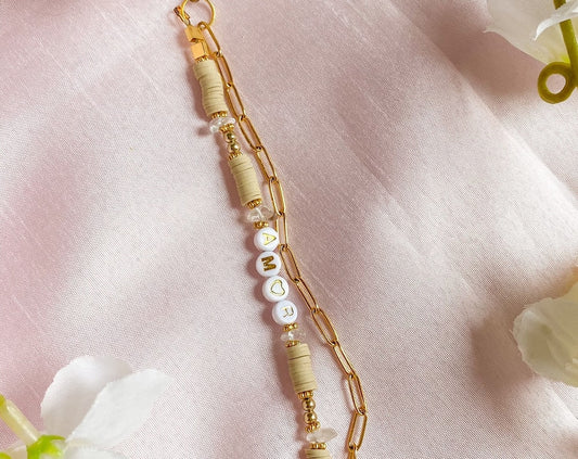 📱 Bijou de téléphone personnalisable – Perles Heishi