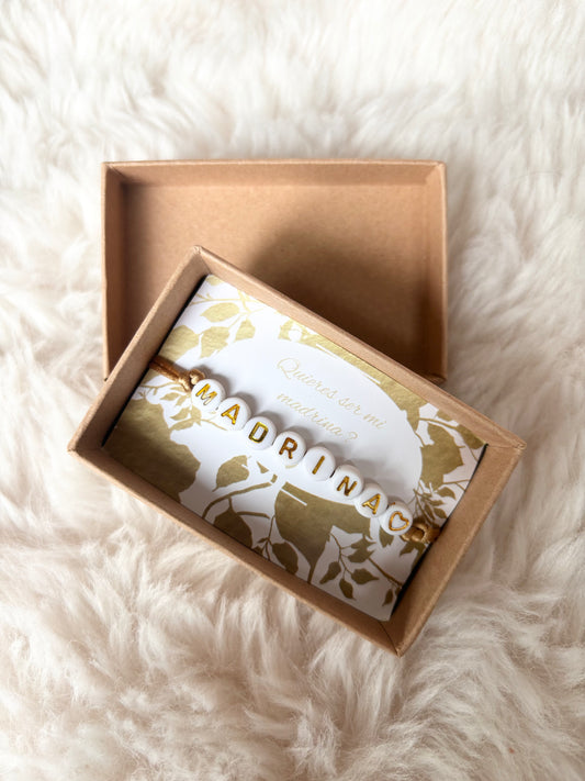 💝 Bracelet d’annonce – “¿Quieres ser mi madrina?”