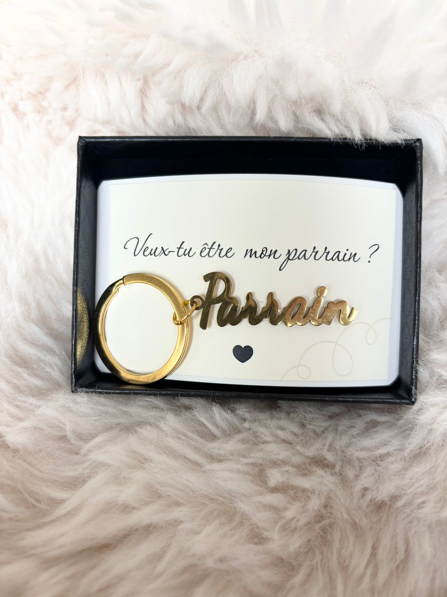 💛 Porte-clés d’annonce – “Veux-tu être mon parrain ?”